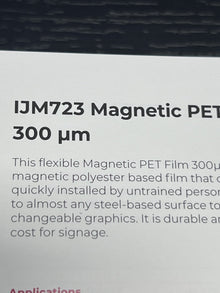 Film magnetico stampabile PET 300 µm in rotolo – Canon IJM723 Magnetic PET Film – fronte