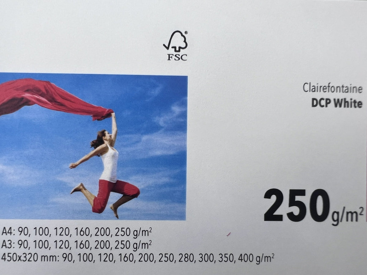 Clairefontaine DCP White 250 g/m² – fronte