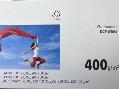 Clairefontaine DCP White 400 g/m² – fronte