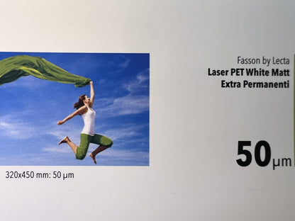 Fasson Laser PET bianco opaco – fronte