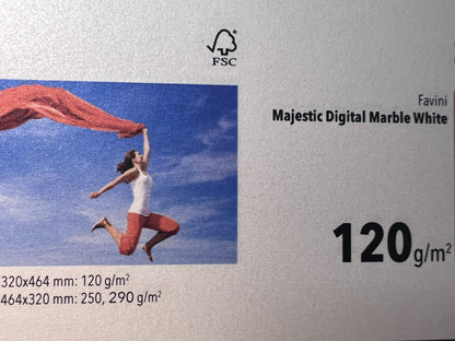 Favini Majestic Digital Marble White 120 g/m² – fronte