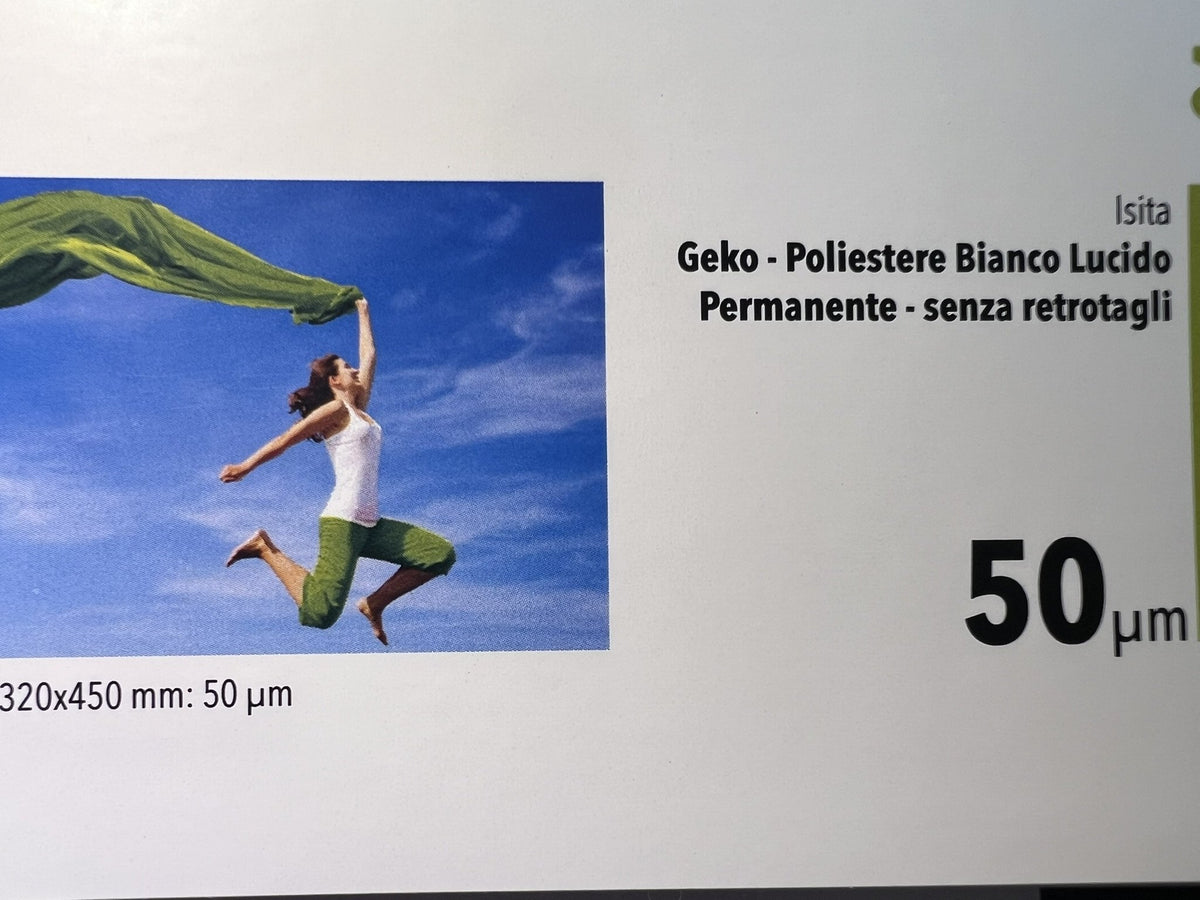 Isita Geko PET bianco lucido – fronte