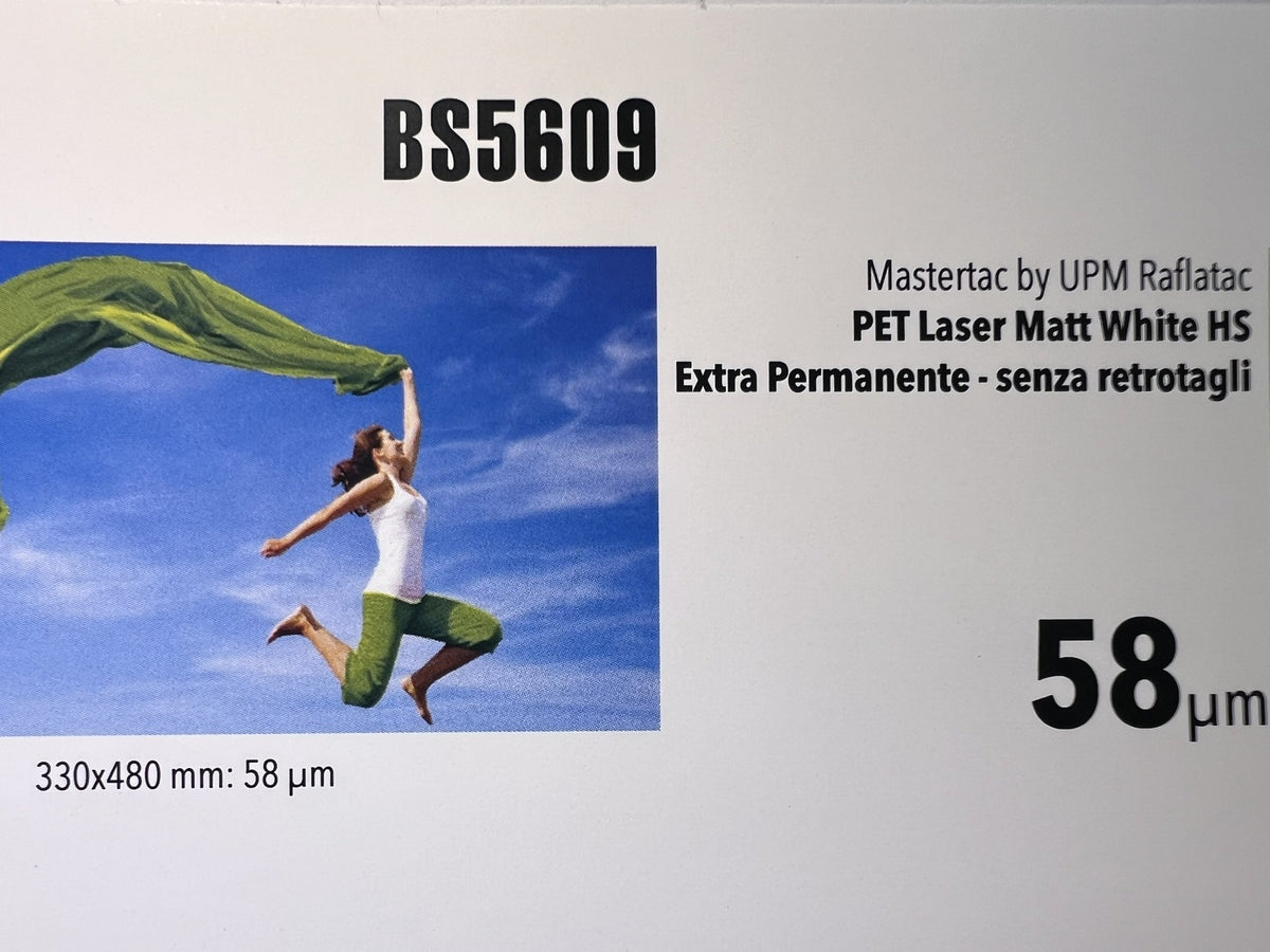 Mastertac Pet Laser Matt White Extrapermanente · senza retrotagli – fronte